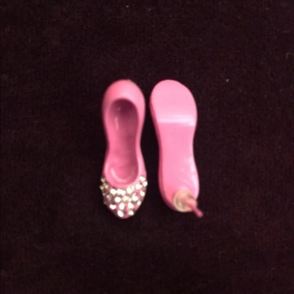 Mini pink pumps earrings with silver beaded - Picture 2 of 4